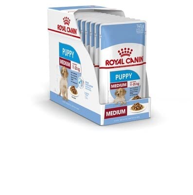 Royal Canin Medium Puppy In Saucennassfutter (40 x 140 g-Beutel) für Hunde, Welpen, Mittelgroße Rassen, Unisex, 5.6 kg