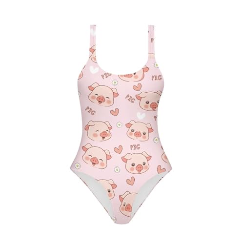 Image of One Piece Bathing Suit for Girl Kids Cute Beach Sport Swimwear U Back Scoop Neck Summer Swimming Pool Beachwear