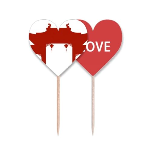 Cure-dents Drapeau Amour Cœur Décoration Gâteau Lable Cupcake Pick