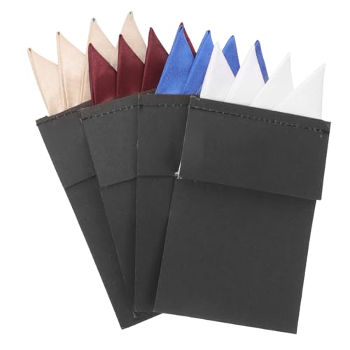 BESPORTBLE Fashionable Men's Pocket Squares 4pcs Pre-folded Suit Handkerchiefs for Occasions