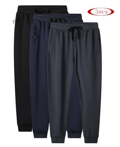 MOHEM Boys' Pull on Athletic Sweatpants Fleece Jogger Workout Pants with Zipper Pockets2