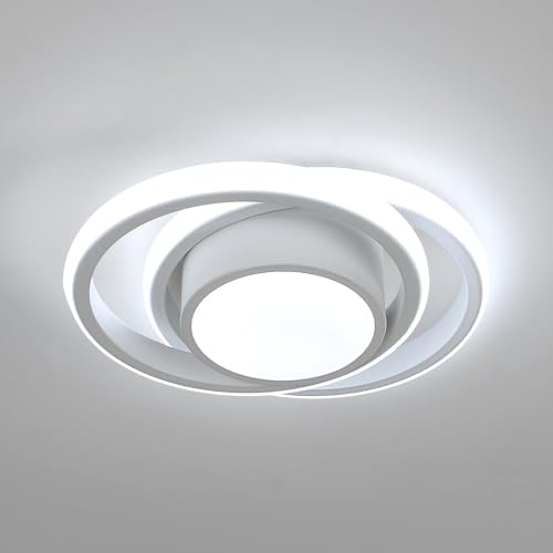 Comely Lámpara Techo LED Blanca Moderna, Plafón Redondo de Techo 32W con Luz Blanca 6500K, Lámpara de Techo para Salón, Dormitorio y Cocina, Fabricada en Aluminio y Hierro