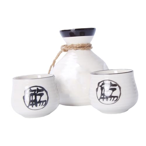 Catálogo para Comprar On-line Botellas y juegos de sake comprados en linea. 49 HEALEEP Copas de Vino y Botella de Sake de Tipo Japonés Juego de Copas de Vino de Portátil Botella de Sake Estilo Japonés para Uso Casa o Viajando