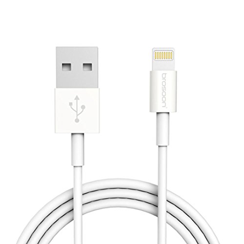Apple MFi Certified 8 Pin to USB Lightning Cable Charging Connector 3-Feet (1-Meter) for iPhone 6S / 6S plus and Other iOS Devices (White)