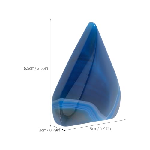 Ágata azul en forma de llama con acabado pulido a mano para decoración elegante 3