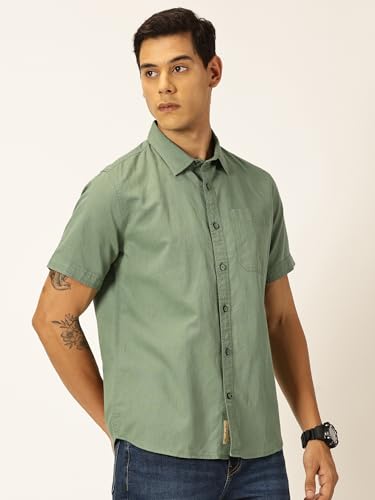 Image of Thomas Scott Men's | Solid | Half Sleeve | Regular Fit | Premium Irish Linen | Spread Collar | Casual Shirt