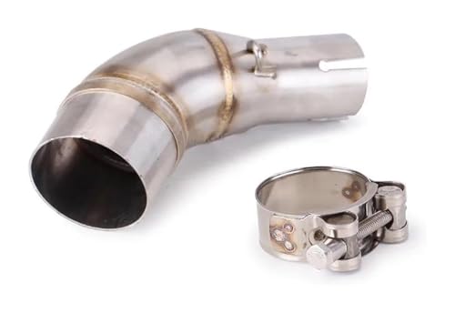 Motorrad Auspuffrohr Für Yamaha Für YZF-R3 R25 Für MT-03 2015–2022 Mittelrohr Slip-On-Schalldämpfer, Endschalldämpfer Auspuffanlage(Silver a)