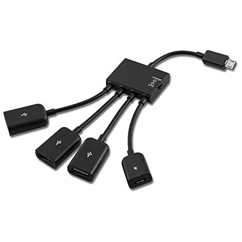 axGear Micro USB Charging OTG Hub Splitter Cable for Smart Phone Android Tablet 4 in 1 Cover