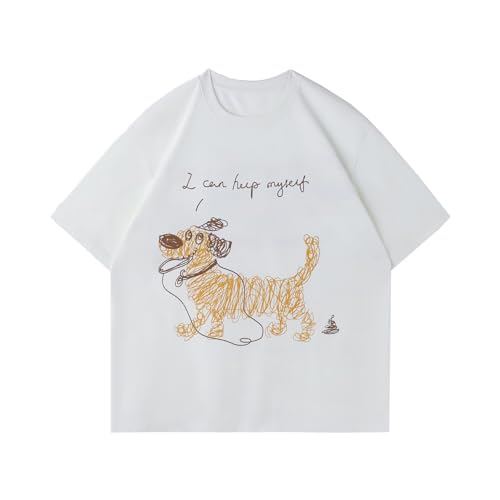 [Emovovalue] �����Y ���C���X�gT�V���c�b�菑���� �O���t�B�b�N �p���v�����g ��100���b �I�[�o�[�T�C�Y ����T�V���c �����Y ���f�B�[�X ���p�b����l��\���b�J�W���A�� �t�@�b�V���� �t�ėp (WHITE,M)