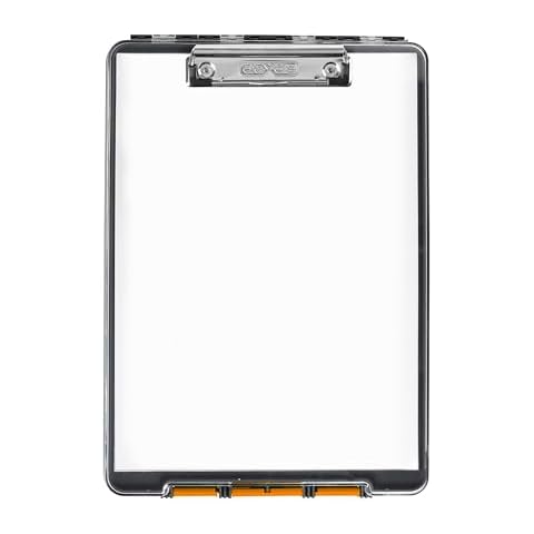 Dexas - 5717-804 Dexas Clearview Clipcase Dry Erase clipboard, 13.75 x 9.5 Inch, Orange Cover