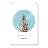 artboxONE Acrylglasbild 90x60 cm Städte Gorgeous Munich Bild hinter Acrylglas - Bild Europe Church Europe