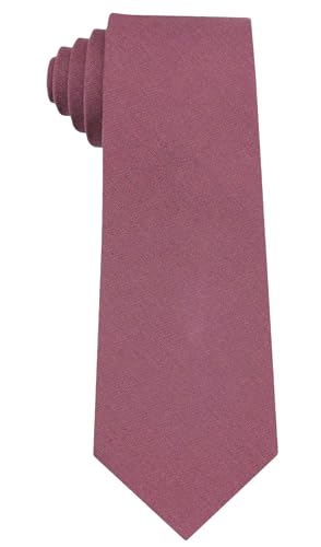 Image of Mens Solid Linen Ties - Slim Pattern Necktie for Men Wedding Groomsmen