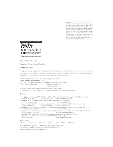 Image of CBS Pharmacy Competitive Examinations Series | Guide for GPAT NIPER JEE DI | Central and State Pharmacists Recruitment Examinations and other Entrance ... Examinations in Pharmaceutical Sciences