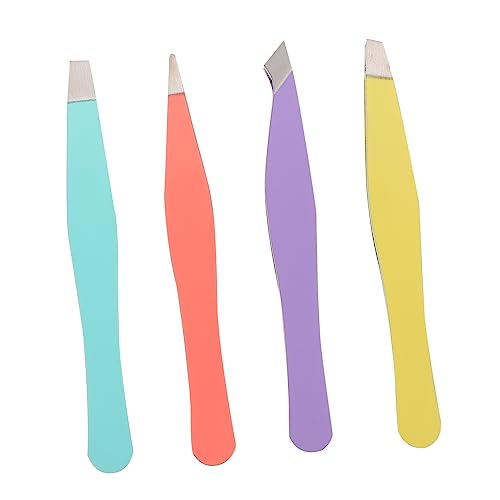 Didiseaon 4pcs Stainless Steel Brow Clips for Women Eyebrow Tweezers Suit for Makeup Clamps and Eyebrow Grooming Tools