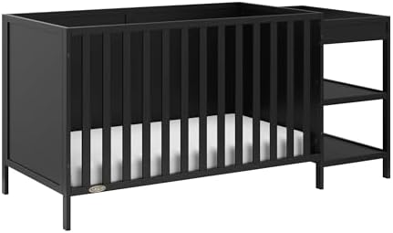 Graco Theo 5-in-1 Convertible Crib & Changer (Black) GREENGUARD G...