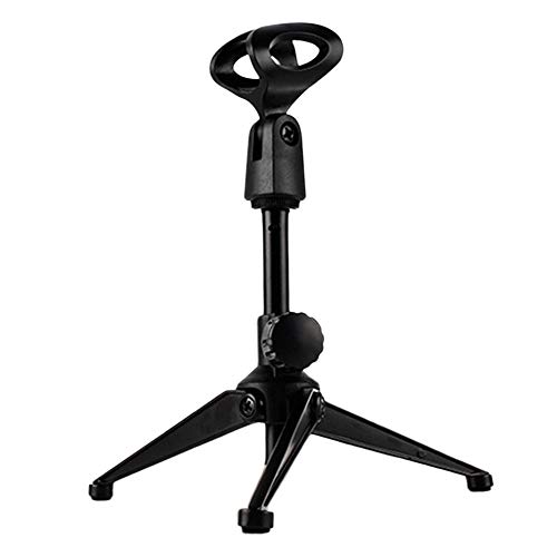 Professional Microphone Stand Desk Mic Stand Adjustable Desktop Portable Foldable Tripod Mic Table Stand with Small Plastic Microphone Clip For Sm57 Sm58 Sm86 Sm87 Blue YetiBlue Snowball iCE