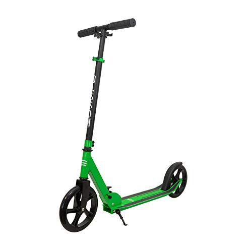 OLSSON Patinete niño - Manillar Giro 360º - Altura Regulable (77-98CM) - Chasis Ligero y Resistente 50% Aluminio/Acero - Plegable - Ruedas 200MM PU - Rodamientos ABEC 9 - Freno pie (HOPP Verde)