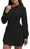yingke abito a cappuccio per le donne felpa autunno moda abbigliamento invernale ragazze adolescenti carine felpe a cappuccio estetiche(l,nero)