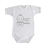 social crazy body manica corta, bimbo biamba neonato pigiama - stasera faccio il bravo - infanzia nasciata qualità made in italy (bianco, 12 mesi)