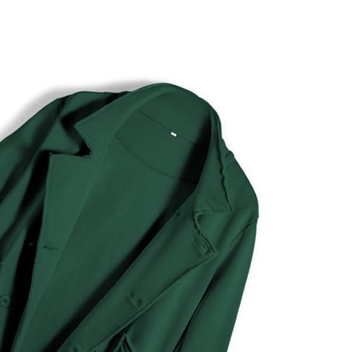 Women Warm Pea Coat Notched Lapel Neck Cropped Double Breasted Button Down Trench Overcoat Jackets with Pockets2