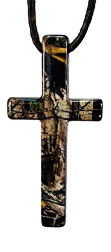 Realtree Xtra Camo Cross Necklace Pendant Jewelry Hunting Prayer Religious Cross Necklace Made in USA