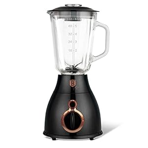 Berlinger Haus Black Rose Collection tafel blender met 1,5 L glazen kan BH/9025 zwart/rose goud roestvrij staal 18/8