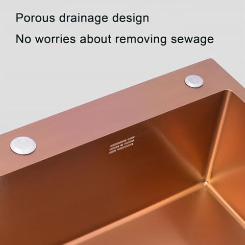 Fregadero de Cocina Moderno de Acero Inoxidable Rose d para instalación bajo encimera, de un Solo Seno, fácil de Instalar, Resistente a arañazos y Manchas para cocinas Elegantes.