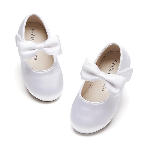 Image of Felix & Flora Toddler Flower Girl Dress Shoes - Girl Ballet Flats Party School Shoes Wedding