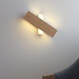Photo Gallery docjx applique da parete in legno massello moderno, lampada a led con luce regolabile, design rotante con diffusore in acrilico, ideale per soggiorno, camera da letto e sala da pranzo(luce bianca,52) Photo Gallery docjx applique da parete in legno massello moderno, lampada a led con luce regolabile, design rotante con diffusore in acrilico, ideale per soggiorno, camera da letto e sala da pranzo(luce bianca,52)