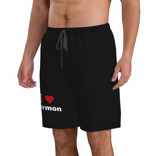 I Love Mormon Mens Swim Trunks Quick Dry Swim Board Shorts Casual Beach Shorts2