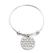 L.Beautiful 3 Pack Women Engraved Message Inspirational Words Round Charm Bracelets Set Expandable Silver Plated Stainless Steel Motivational Bangle Bracelet with Gift Box