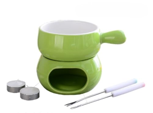 ITMEAT チーズフォンデュセット セラミック製 ハンドル付き 電気不要 チョコレートフォンデュ対応 ファミリーパーティー用 の商品画像 7