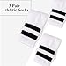KEUKORZ 3 Pair White Baseball Socks for Youth with Black Stripes Non-Slip Classical Stripes Long Softball Socks for Youth