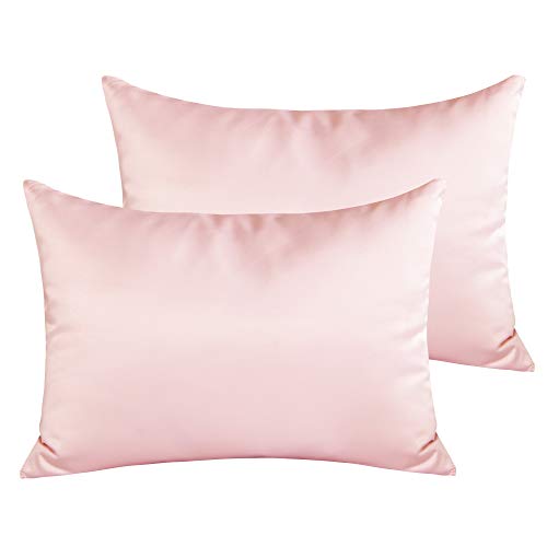 NTBAY Satin Toddler Pillowcases, Travel Pillow Covers Set of 2, Zipper Closure, Super