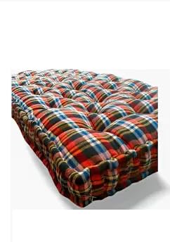 Drift 4 inch Single High Density (HD) Cotton Mattress Soft Cotton Multicolor Mattress Gadda Single Bed Ideal Travel, Home, Dabha, Hotel, Marriage Hall (L x W: 72 inch x 36 inch)