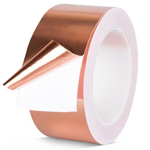 Cinta Adhesiva de Cobre Blindaje EMI - 50mm x 25m - Protección Eléctrica y Toma de Tierra - Repeler Caracoles