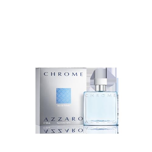 Image of Azzaro Chrome Eau de Toilette 50 ml - Fresh Aquatic Mens Cologne - Citrus, Woody, Musky Fragrance -Fresh Notes of Bergamot - Everyday Wear - Classic Summer Beach Scent - Luxury Perfumes for Men