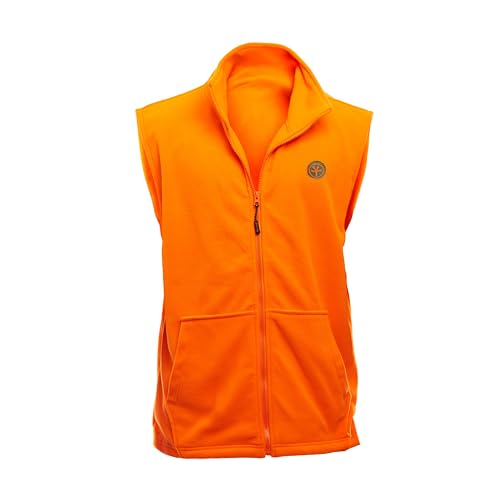 TrailCrest by Treel Men's Fleece Safety Blaze Orange High Visibility Hunting Vest
