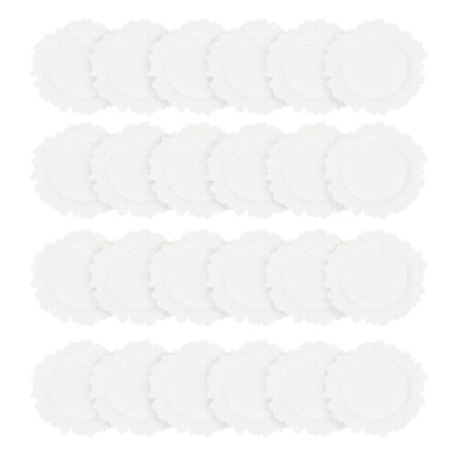 Set de 24 platos cargadores plásticos decorativos 13" blanco miniatura 6