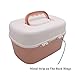 BangQiao Plastic First Aid Storage Box Container Bin with Removable Tray and Portable Handle, Family Emergency Medicine Kit Case Organizer, White&Pink