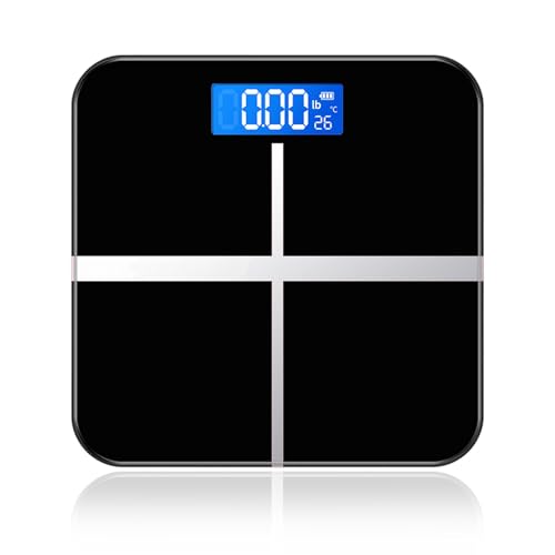 Digital Bathroom Scale for Body Weight High Precision Weighing Scale with Temperature Display Tempered Glass 396lb Capacity Durable and Compact Design for Home Use
