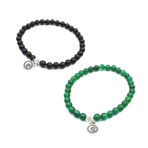 Faxianther Lot de 2 Misbaha Bracelet 6 mm Perles de Prière Musulman Tesbih Misbaha Subha 33 Chapelet Islamique Bracelet en Agate avec Pendentif Musulman