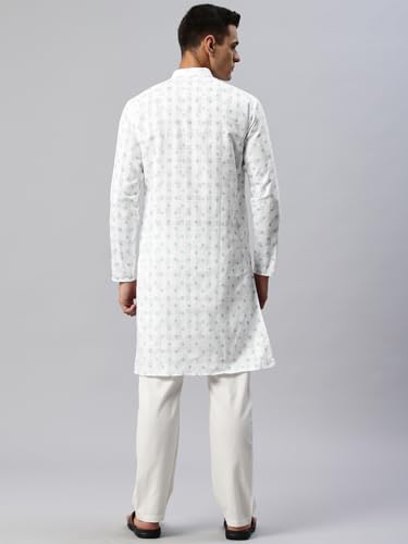 Image of Majestic Man Men's Cotton Regular Fit Ethnic Motifs Printed Long Kurta