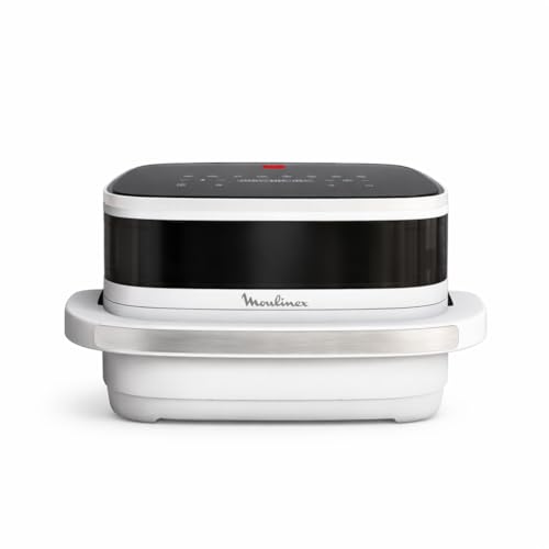 Moulinex Easy Fry XL Surface & Pizza 4L, Air fryer, Très grande surface de cuisson, Compact, Fenêtre de visualisation, Blanc, YY5876FB