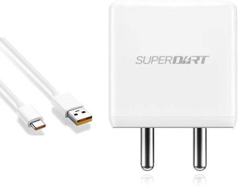 Image of Original 30W Superdart Charging Adapter with USB to Type C Cable Compatible with Realme C Series -(Adapter & Cable), White