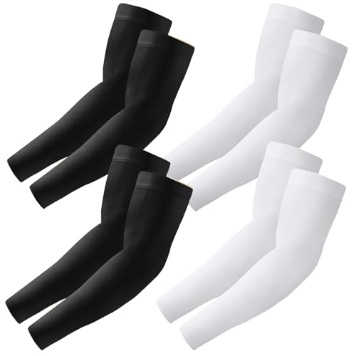 4 Pairs Arm Sleeves to Cover Arms for Men & Women,UV Sun Protection,Cooling Sports Compression,Tattoo Cover Up Sleeve