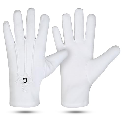 SialkotCrafts Masonic Embroidered Square And Compass Master Mason Apron Case - Blue Lodge MM/WM Provincial Size 16 Inches x 18 Inches With Free Embroidered Cotton Gloves(Premium Regalia)3