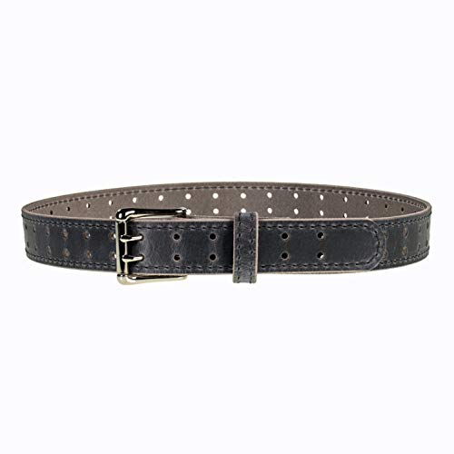 Men’s Classic Leather Belt, Double Prong Retro Style, Nickel Finish Buckle, 1 ½” Width, Amish handmade in the USA2