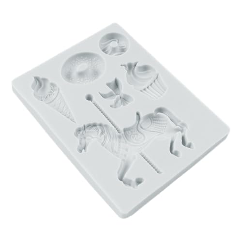 Moules silicone carrousel haute précision pour pâte à sucre et cake design