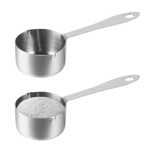 Set de 2 cucharas medidoras de 1/4 taza acero inoxidable miniatura 1